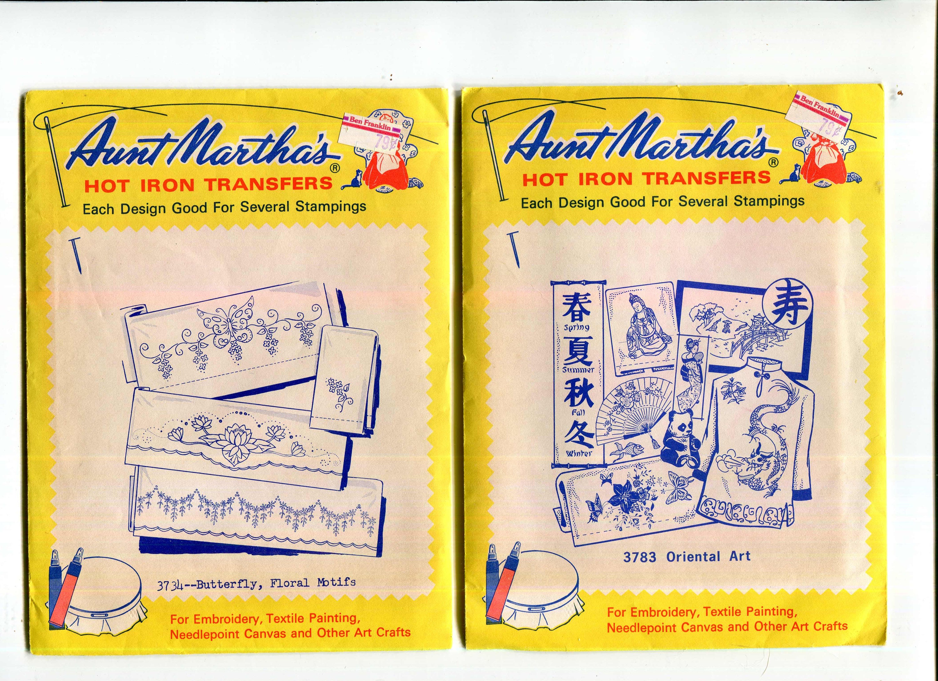 Aunt Martha's Embroidery Transfer Designs - Choice of One or All 3. All ...