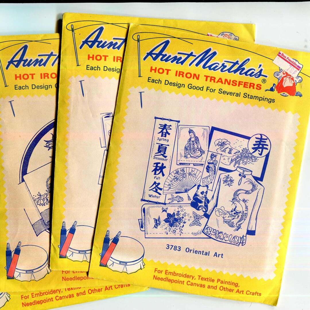 Aunt Martha's Embroidery Transfer Designs - Choice of One or All 3. All ...