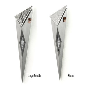 Raised Top Pewter Mezuzah with Window