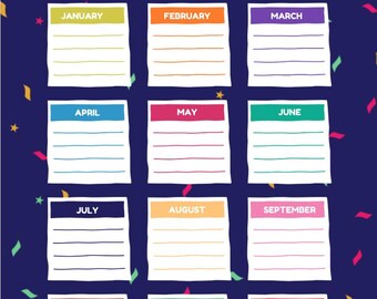Classroom Birthday Calendar A3 Poster