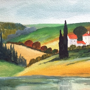 Original Watercolor Landscape/Italian Landscape Painting /Wall Art Landscape Painting