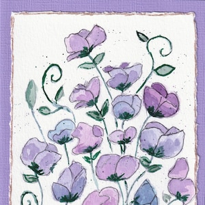 Carte de voeux aquarelle originale / carte florale peinte à la main / carte de voeux fête des mères / carte d'art cadeau