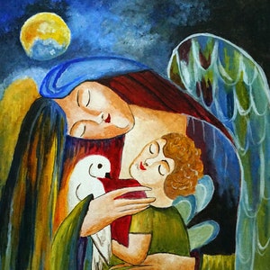Angel Art Print / Angels Painting Print  / Christian Art Print  / Spirytual Art Print
