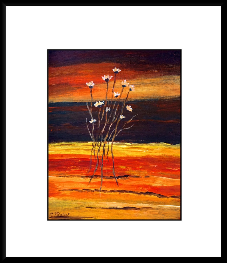 Small Abstract Painting Floral Acrylic Painting Wall Art Home Decor Original art on Canvas image 7