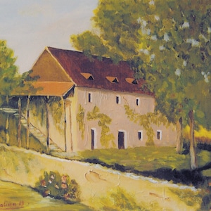French Farmhouse Art Print   / French  Country Print  / Oil Painting Print / Farmhouse  Print