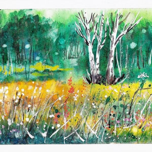 Carte de voeux d'art abstrait/Carte de voeux paysage/Carte peinte à la main/Carte de voeux aquarelle/Carte-cadeau/Carte toutes occasions,