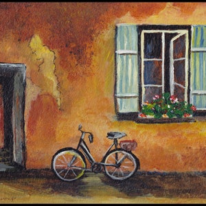 Flower Box Art Print /  Old House Art Print/ Wall Art Print/ Window Shutters Print/Flower Box