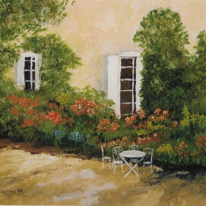 French Garden Print / Country Home Art Print / Oil Painting Print / Art Print