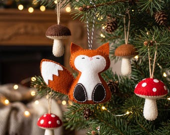 Woodland Fox Felt Craft Pattern – Beginner Hand-Stitched Christmas Ornament (PDF Pattern)