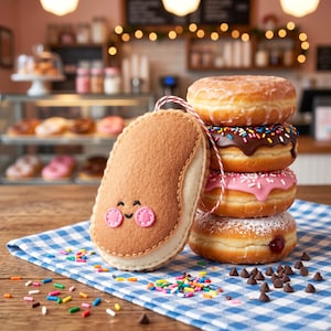 Maple Bar Donut Feltie Pattern – Fall, autumn, felt kids craft ornament (PDF Pattern)