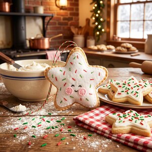 Patroon suikerkoekje ster vilt ornament – handgestikt kerstvilt (pdf-patroon)