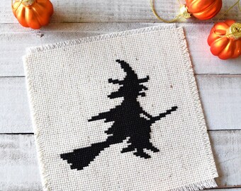 PDF Pattern - The Witch Cross Stitch Pattern, Halloween Witch Cross Stitch Pattern, Witch Embroidery Pattern