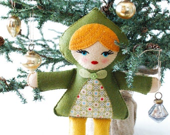 PDF Pattern - Quinn Doll Pattern, Felt Softie Pattern, Doll Sewing Pattern, Doll Embroidery Pattern