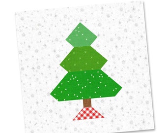 PDF Pattern - Merry Tree Quilt Block Pattern, Christmas Tree Quilt Block Pattern, Tree Quilt Pattern, Holidays Quilt Block Pattern