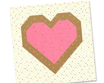 PDF Pattern - Sugar Cookie Heart Quilt Block Pattern, Valentine's Quilt Block Pattern, Heart Quilt Pattern, Valentine Quilt Pattern