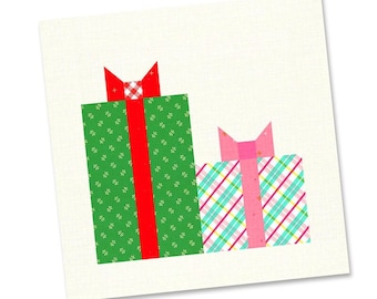 PDF Pattern - Christmas Presents Quilt Block Pattern, Christmas Quilt Block Pattern, Gifts Quilt Pattern, Holidays Quilt Block Pattern