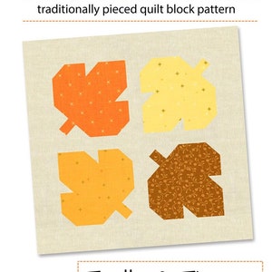 PDF Pattern - Autumn Leaves Quilt Block Pattern, Thanksgiving Quilt Block Pattern, Fall Quilt Pattern, Halloween Quilt Block