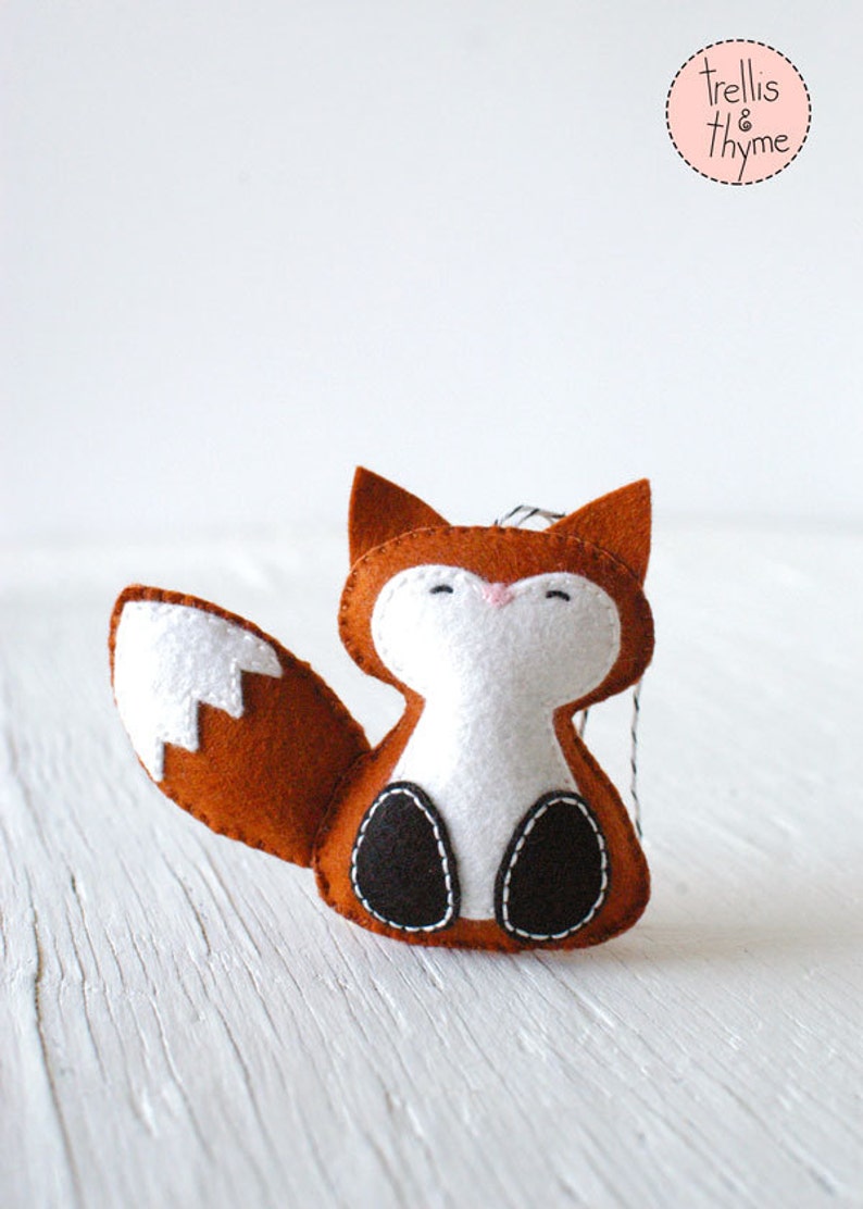 PDF Pattern Woodland Fox, Winter Felt Ornament Pattern, Christmas Ornament, Softie Pattern image 2