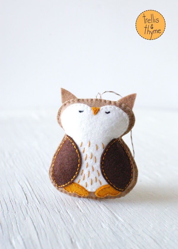 PDF Pattern Woodland Owl Winter Felt Ornament Pattern - Etsy