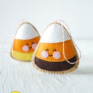 PDF Pattern Candy Corn Cookie, Halloween Felt Ornament Pattern, Softie Pattern image 2