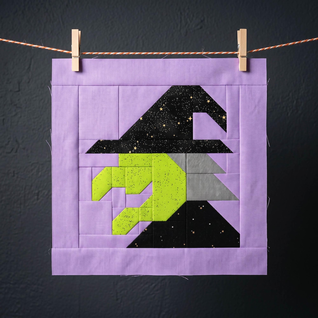Wicked Witch Quilt Block Pattern by Trellis & Thyme – Vintage Halloween ...