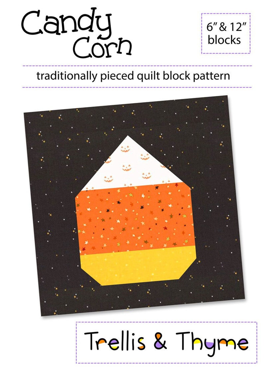 PDF Pattern Candy Corn Quilt Block Pattern Traditional Etsy