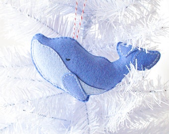 PDF Pattern - Arctic Whale, Winter Felt Ornament Pattern, Christmas Ornament, Softie Pattern, Toy Sewing Pattern