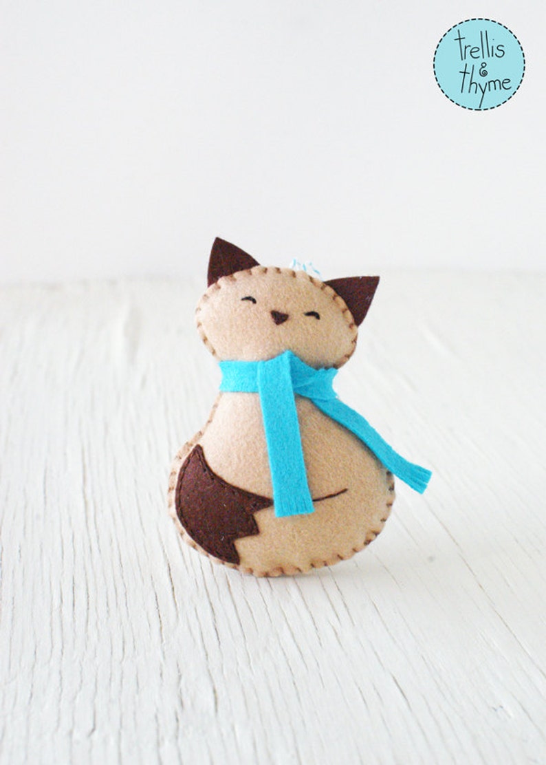 PDF Pattern Cozy Kitty Winter Felt Ornament Pattern Etsy UK