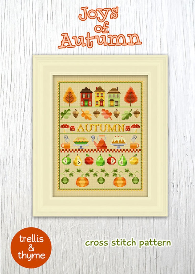 PDF Pattern Joys of Autumn Cross Stitch Pattern Autumn - Etsy