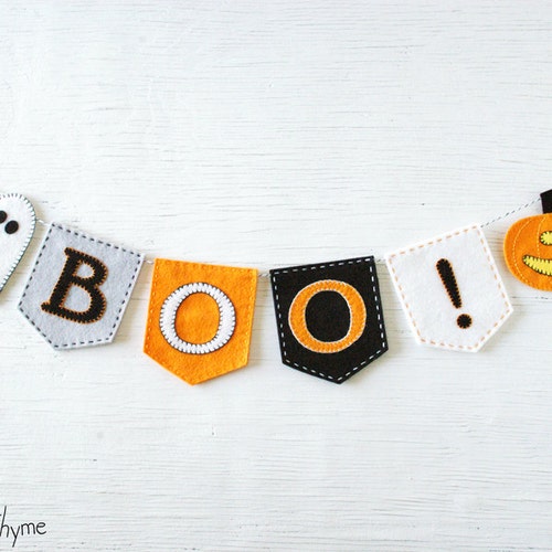 PDF Pattern BOO Halloween Felt Banner Pattern Embroidery - Etsy