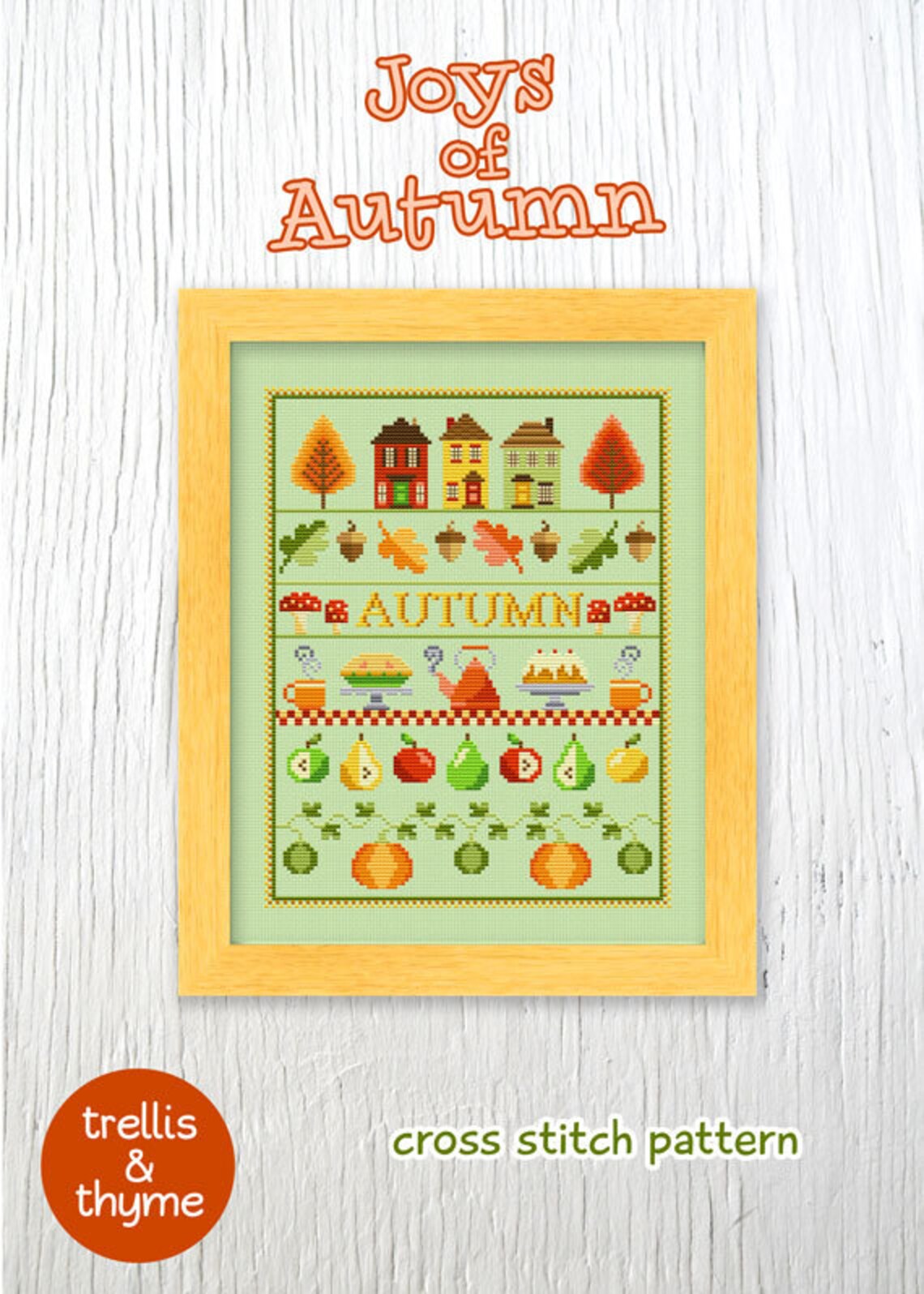 PDF Pattern Joys of Autumn Cross Stitch Pattern Autumn - Etsy
