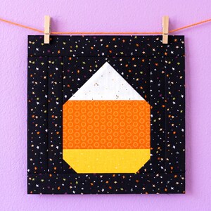 Mönster för Candy Corn Quilt Block – Spöklik vintage Halloween (PDF-mönster)
