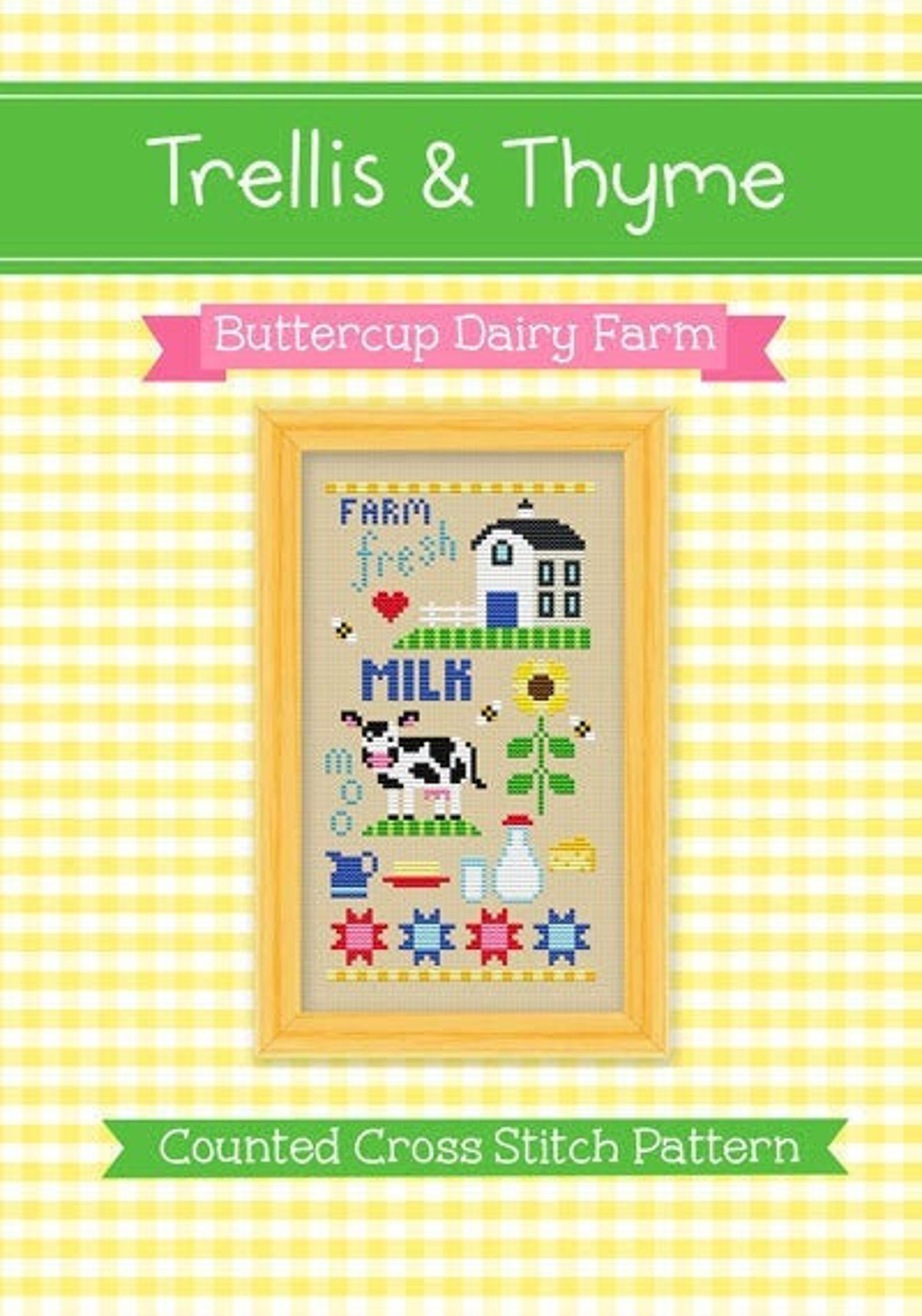 PDF Pattern Buttercup Dairy Farm Cross Stitch Pattern Farm Etsy
