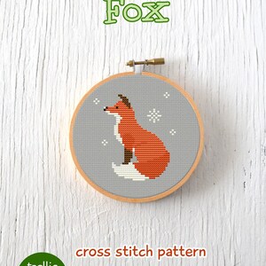 PDF Pattern Wintry Fox Cross Stitch Pattern, Christmas Fox Cross Stitch Pattern, Winter Fox Cross Stitch Pattern image 4