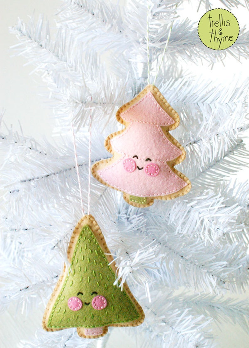 PDF Pattern Merry Little Trees Sewing Pattern, Christmas Ornament Pattern, Holidays, Kawaii Felt Pattern, Softie Pattern image 4