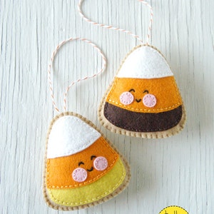 PDF Pattern Candy Corn Cookie, Halloween Felt Ornament Pattern, Softie Pattern image 4