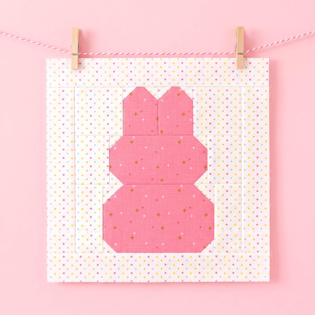 Bunny Peep Quilt Block Pattern – 6 and 12-inch Sizes, Spring Rabbit ...