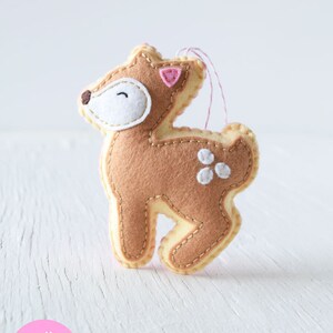 PDF Pattern Little Deer Pattern, Kawaii Felt Ornament Pattern, Felt Softie Sewing Pattern, Felt Deer Pattern image 2