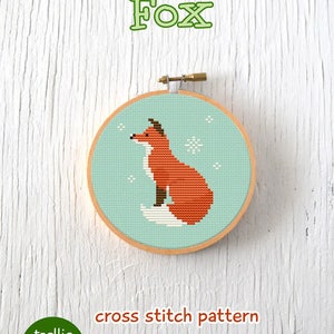 PDF Pattern Wintry Fox Cross Stitch Pattern, Christmas Fox Cross Stitch Pattern, Winter Fox Cross Stitch Pattern image 3