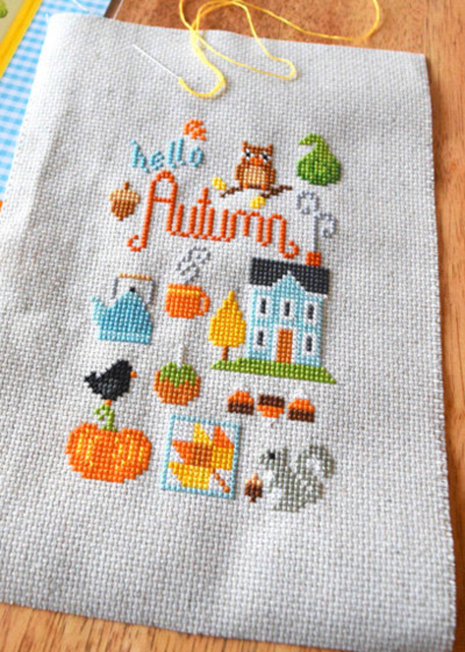 PDF Pattern - Hello Autumn Cross Stitch Pattern, Autumn Sampler Cross ...