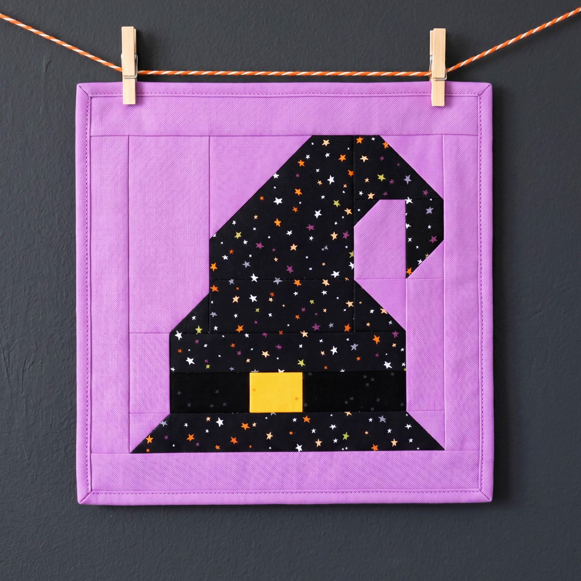 Witch's Hat Quilt Block Pattern – Wizard Halloween Sewing (PDF Pattern ...