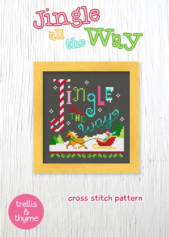 PDF Pattern Jingle All The Way Cross Stitch Sampler Pattern Etsy
