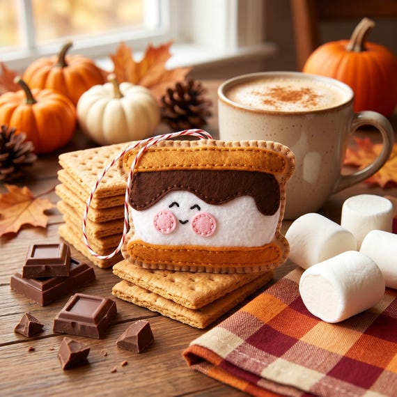 Smore Feltie Pattern - Trellis & Thyme smores autumn Christmas camping felt kids craft (PDF Pattern)