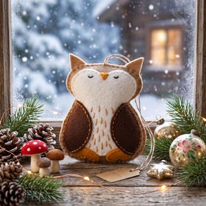 Woodland Owl Felt Ornament Pattern – Beginner Storybook Animal Craft (PDF Pattern)