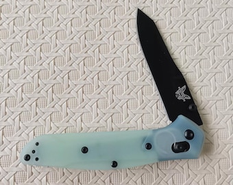 940BK-2004 Coltello pieghevole Osborne AXIS Black Blade G10 Jade Handle New