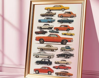 Retro Car Poster: Classic Muscle Car Art (Digital Download)