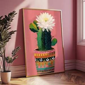Mexikanische Kaktus Kunst Druck: Wüste Wüste Boho Wohndeko (Digitaler Download)
