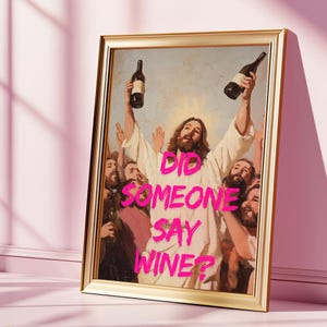 Lustiges Jesus Wein Poster: Humorvolle Küchenkunst (Digitaler Download)