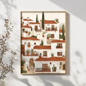 Mexikanische Wandkunst, mexikanisches Dorf Poster, bunte Kaktus Druck, moderne südwestlichen Dekor, trendige Latein Wandkunst, digitaler Download