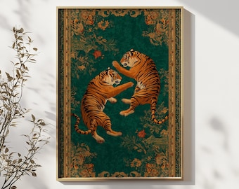 Minimalist Tiger Art Print: Japanese Poster (Digital Download)